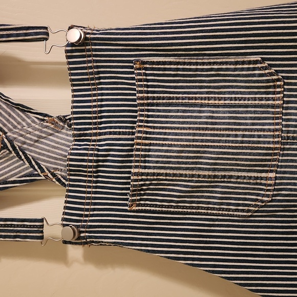 Bibs bib overalls jumper shorts striped blue & white XXL - Picture 4 of 5